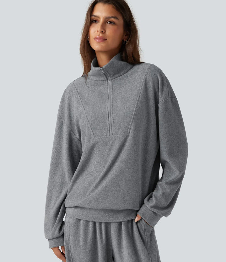Ze stójką i długim rękawem bluza na co dzień