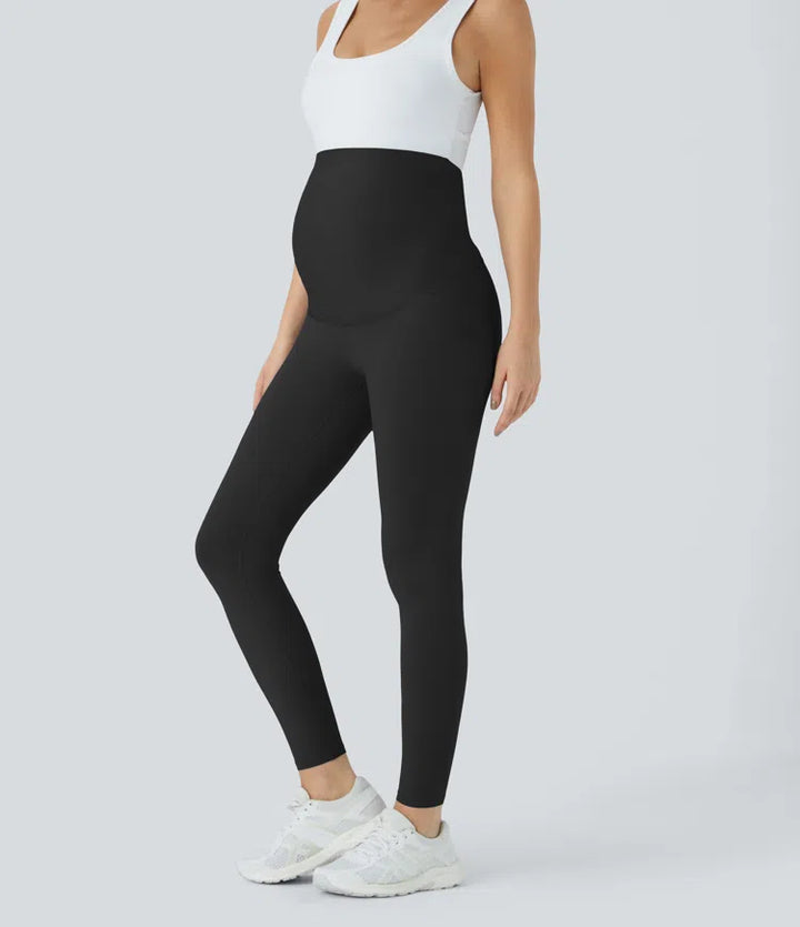 SoftlyZero legginsy ciążowe do jogi z bardzo wysokim stanem, długość 7/8