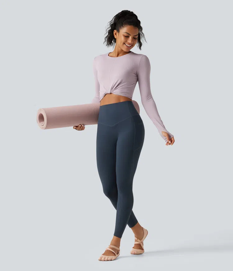 Halara UltraSculpt legginsy do jogi dla krągłych kształtów, z wysokim stanem, modelujące i wyszczuplające brzuch, z kieszeniami