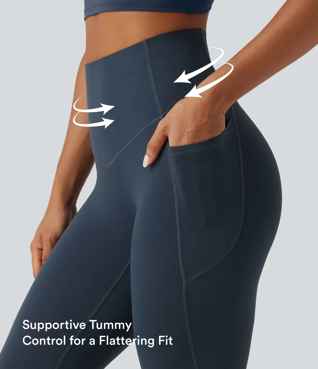 Milejka UltraSculpt z wysokim stanem marszczony unoszące pośladki modelujące brzuch modelujące legginsy treningowe z kieszeniami