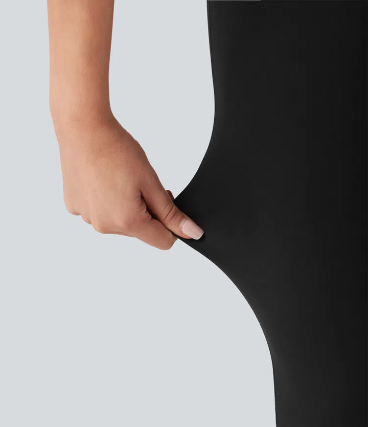 Halara UltraSculpt legginsy do jogi w kształcie litery V z wysokim stanem, kontrastową koronką i kieszeniami