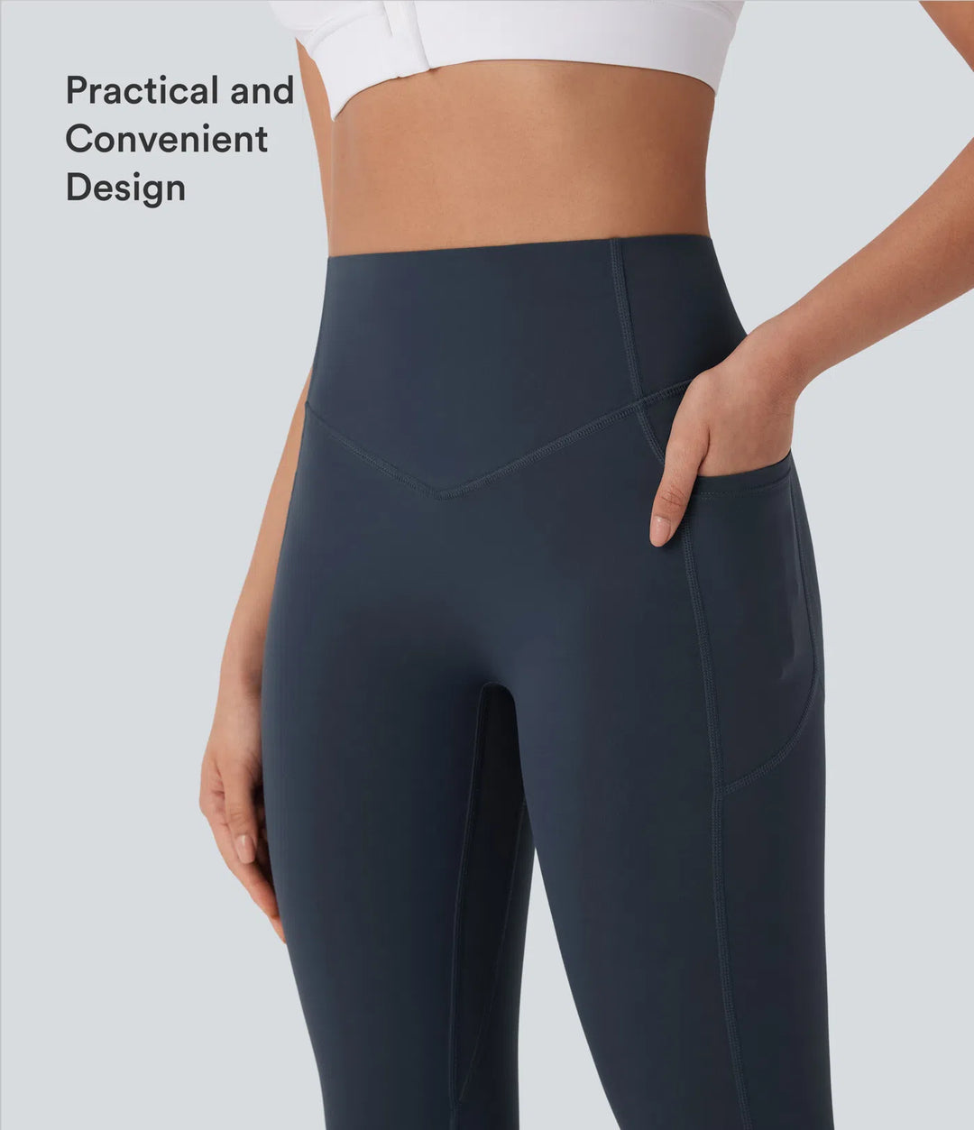 Halara UltraSculpt legginsy do jogi z wysokim stanem, z kontrolą brzucha, unoszącym efektem na pośladki, marszczone, z kieszeniami i modelującym krojem