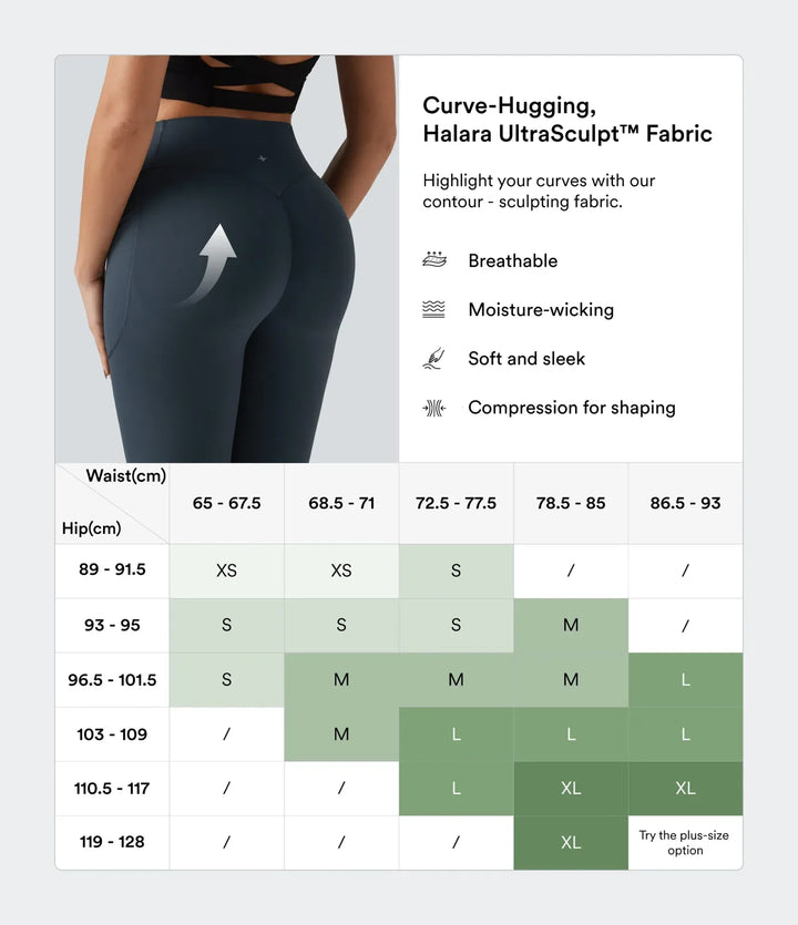 Milejka UltraSculpt z wysokim stanem marszczony unoszące pośladki modelujące brzuch kieszeń modelujące legginsy treningowe