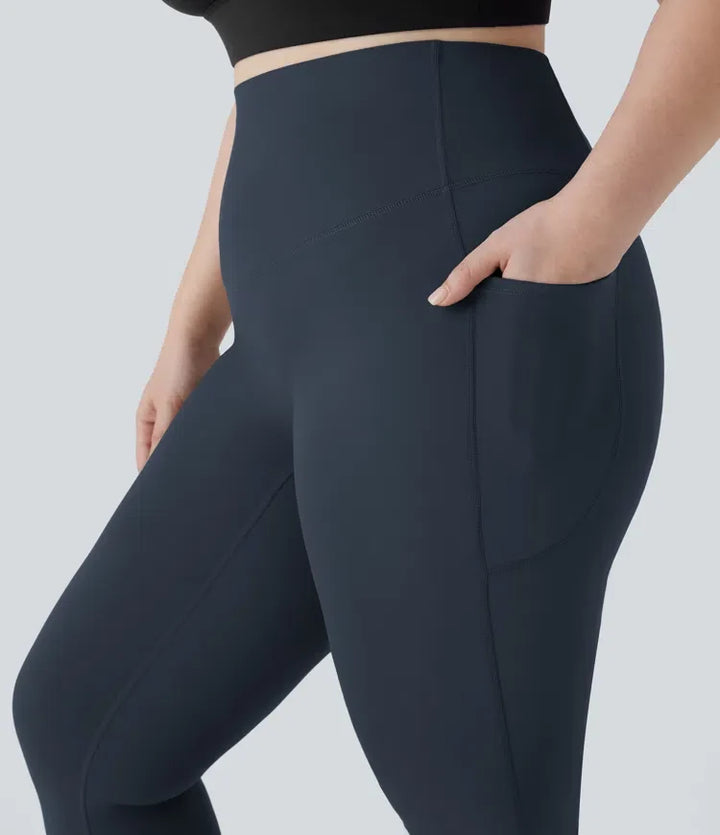 Milejka UltraSculpt z wysokim stanem modelujące brzuch kieszeń modelujące joga bootcut plus size legginsy