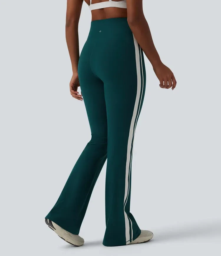 Milejka UltraSculpt z wysokim stanem modelujące brzuch bok w paski joga 7/8 legginsy flare