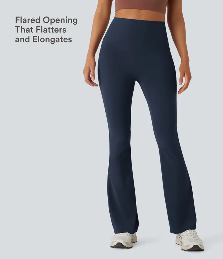Halara UltraSculpt legginsy do jogi bootcut z wysokim stanem, kontrolą brzucha, modelujące sylwetkę i z kieszenią