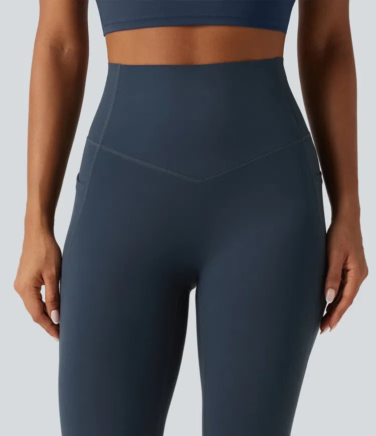 Milejka UltraSculpt Curvy z wysokim stanem modelujące brzuch modelujące legginsy do jogi z kieszeniami