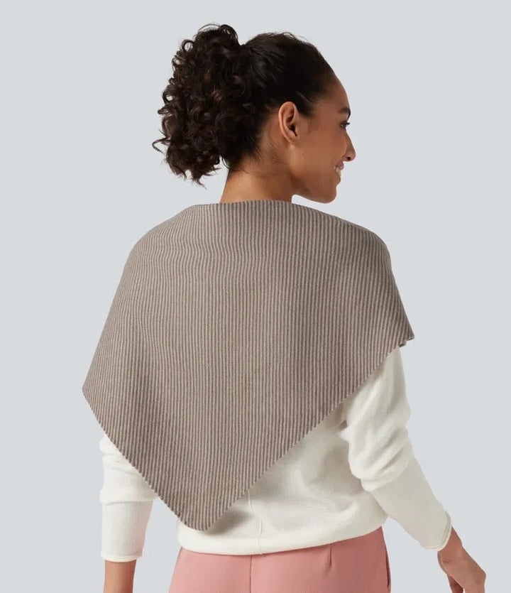W paski dzianinowy sweter na co dzień szalik