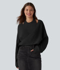 Halter z długim rękawem kopertowy 2-in-1 sweter na co dzień