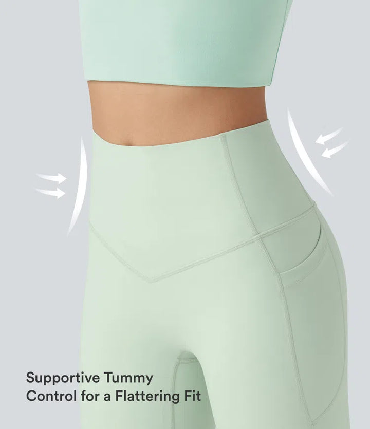 Halara UltraSculpt Legginsy treningowe z wysokim stanem, modelujące sylwetkę i kontrolujące brzuch, z kieszeniami