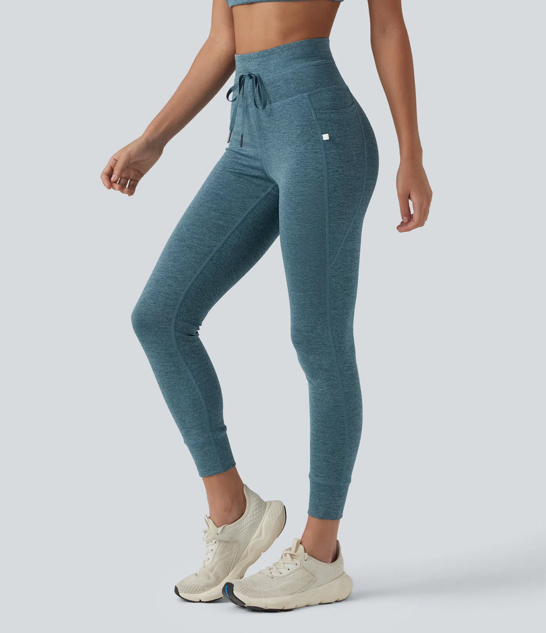 Halara UltraSculpt melanżowe legginsy do jogi 7/8 z wysokim stanem, wiązaniem w pasie, szybkoschnące, z kieszeniami