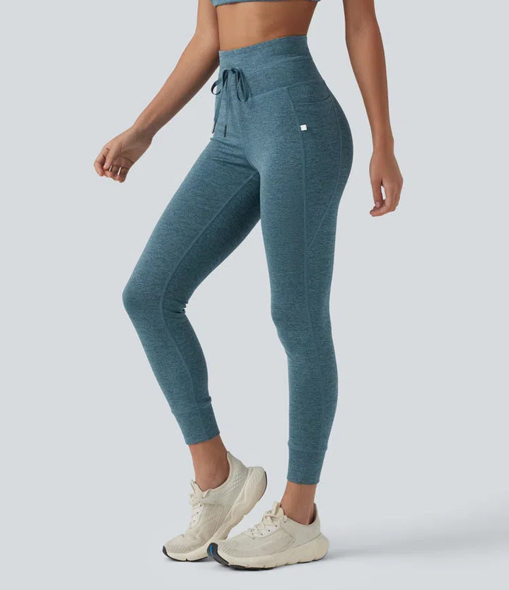 Halara UltraSculpt melanżowe legginsy do jogi 7/8 z wysokim stanem, wiązaniem w pasie, szybkoschnące, z kieszeniami