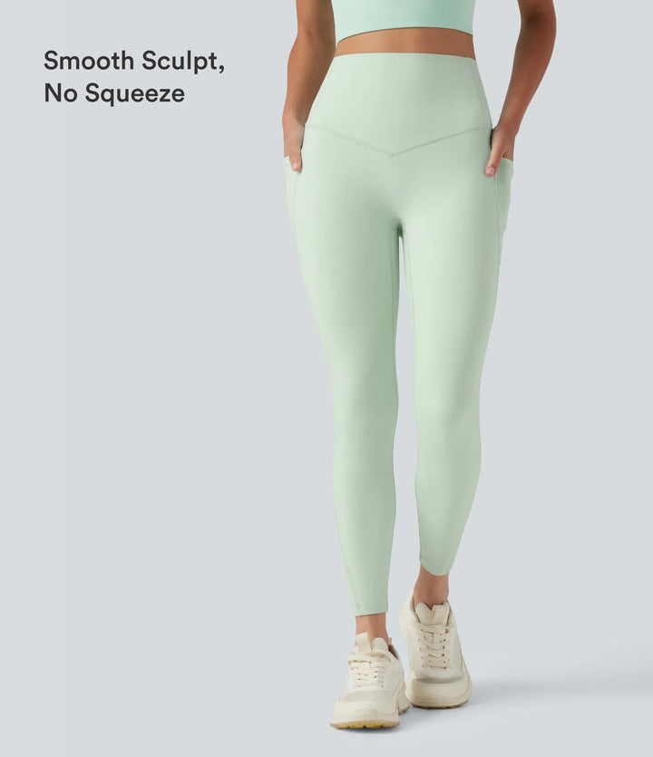Halara UltraSculpt Legginsy treningowe z wysokim stanem, modelujące sylwetkę i kontrolujące brzuch, z kieszeniami
