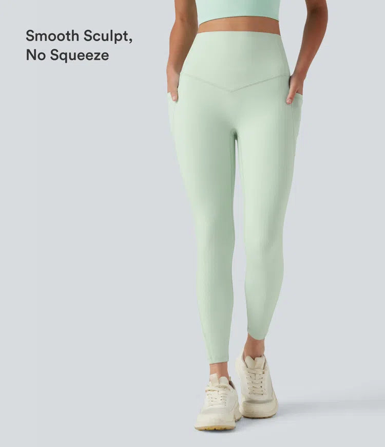 Halara UltraSculpt Legginsy treningowe z wysokim stanem, modelujące sylwetkę i kontrolujące brzuch, z kieszeniami