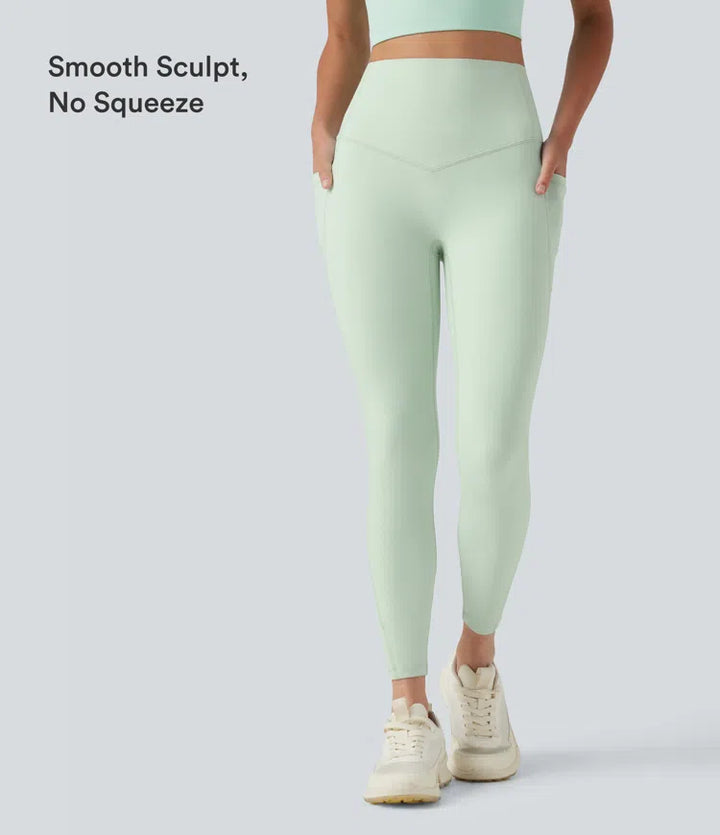 Halara UltraSculpt Legginsy treningowe z wysokim stanem, modelujące sylwetkę i kontrolujące brzuch, z kieszeniami