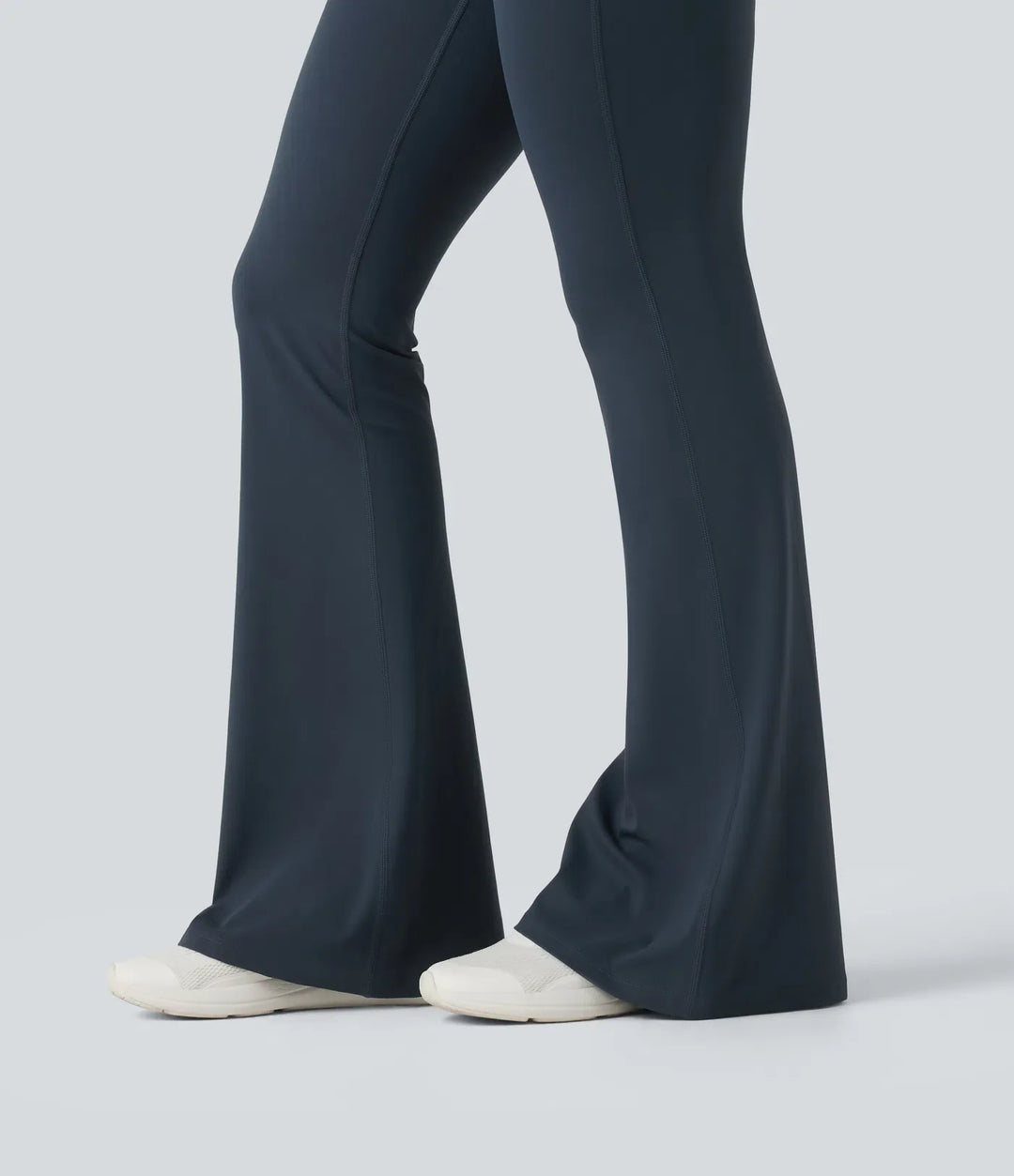 Milejka UltraSculpt z wysokim stanem krzyżowany modelujące brzuch flare treningowy legginsy z kieszeniami