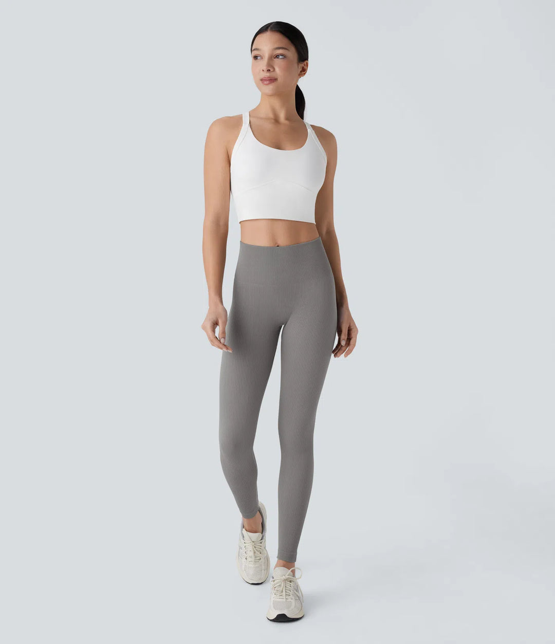 Seamless Flow 7/8 legginsy do jogi z wysokim stanem, modelowaniem brzucha i efektem uniesienia pośladków