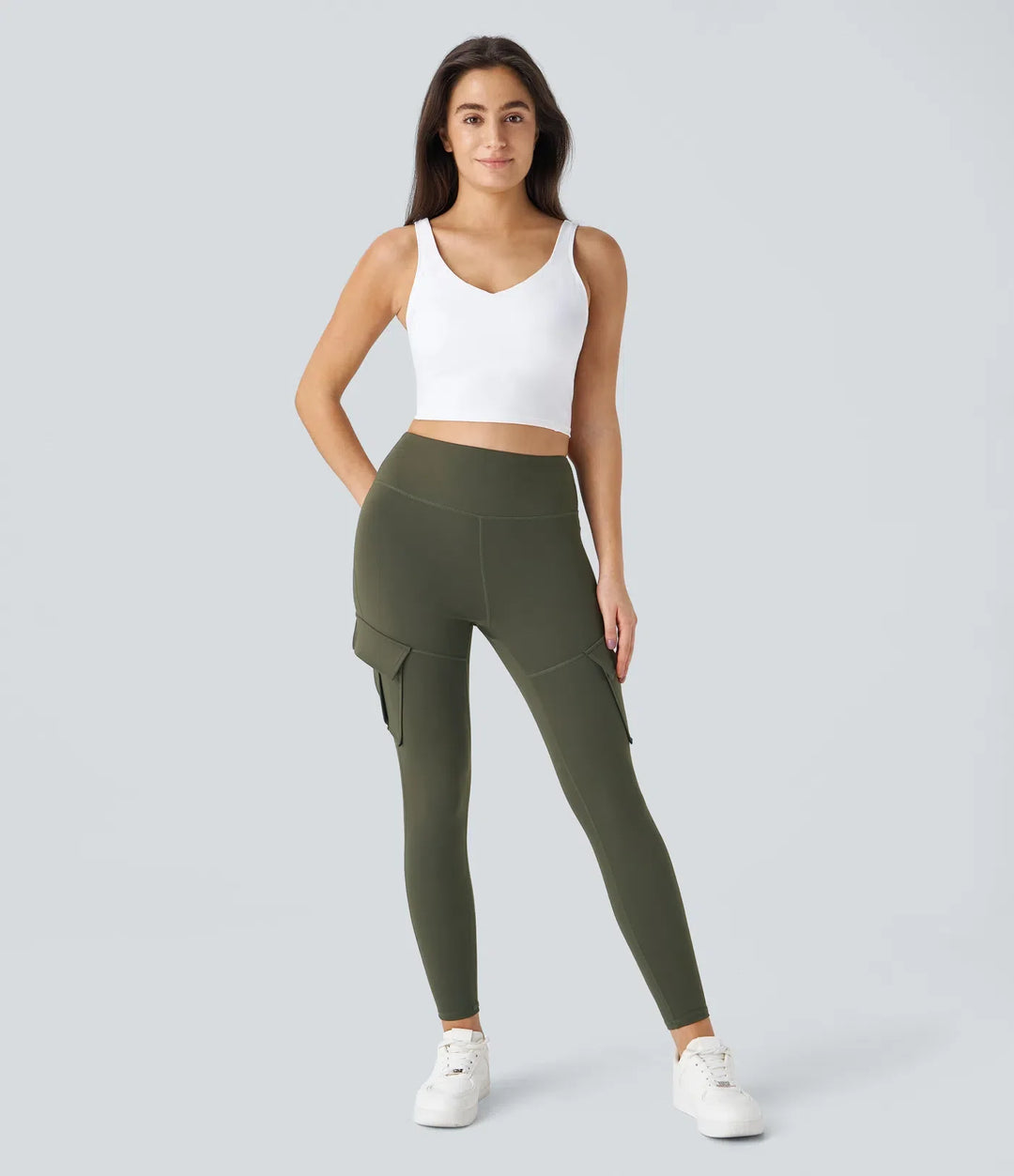 DayStretch z wysokim stanem Cargo kieszeń skinny legginsy do jogi
