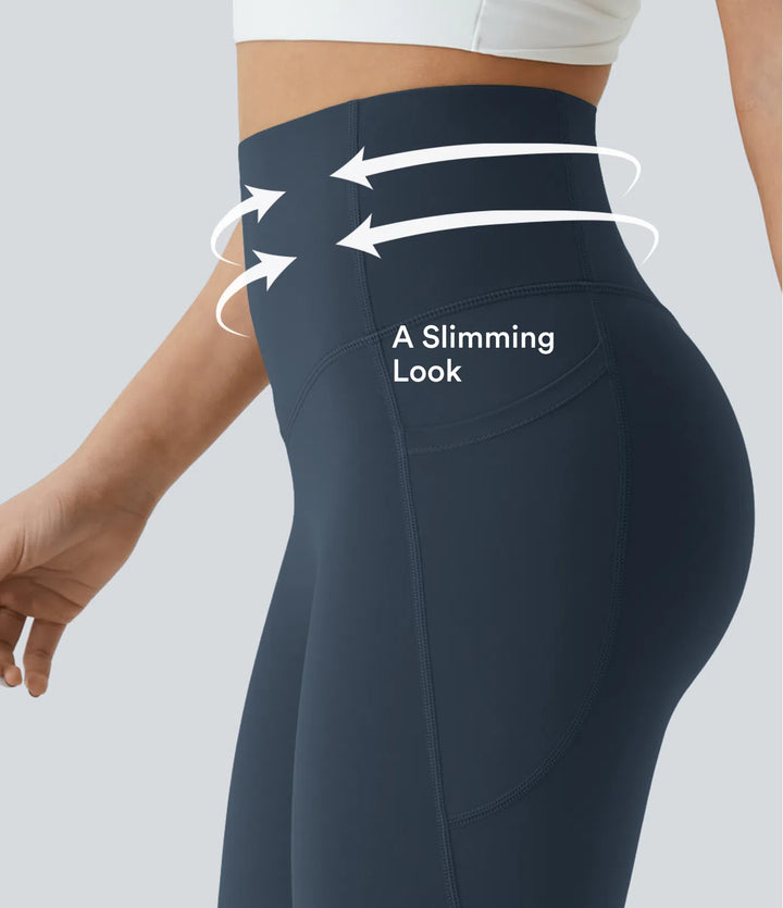 Halara UltraSculpt legginsy do jogi bootcut z wysokim stanem, kontrolą brzucha, modelujące sylwetkę i z kieszenią
