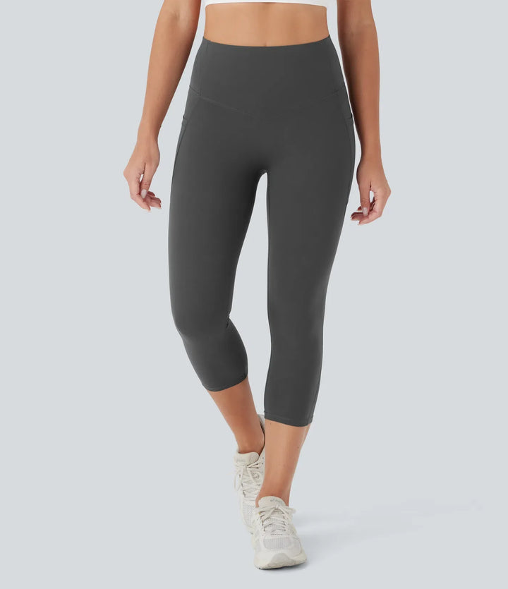 Milejka UltraSculpt z wysokim stanem unoszące pośladki modelujące brzuch kieszeń modelujące capri legginsy treningowe