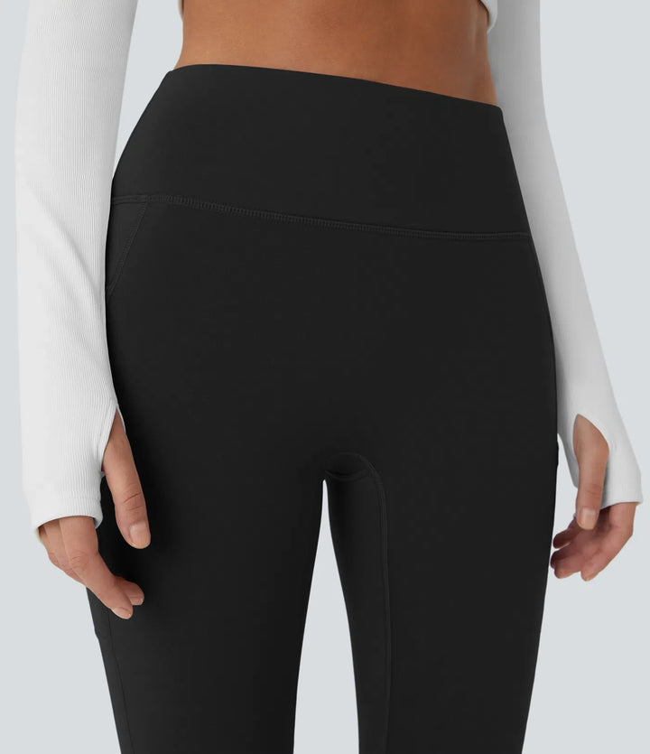 SoftlyZero pluszowy termiczny z wysokim stanem Double kieszenie 7/8 legginsy do jogi