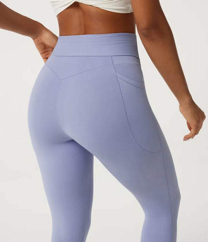 SoftlyZero legginsy do jogi z wysokim stanem, wiązane z przodu i z kieszeniami
