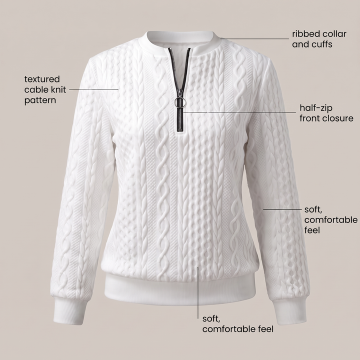 Sweter AMY z zamkiem błyskawicznym
