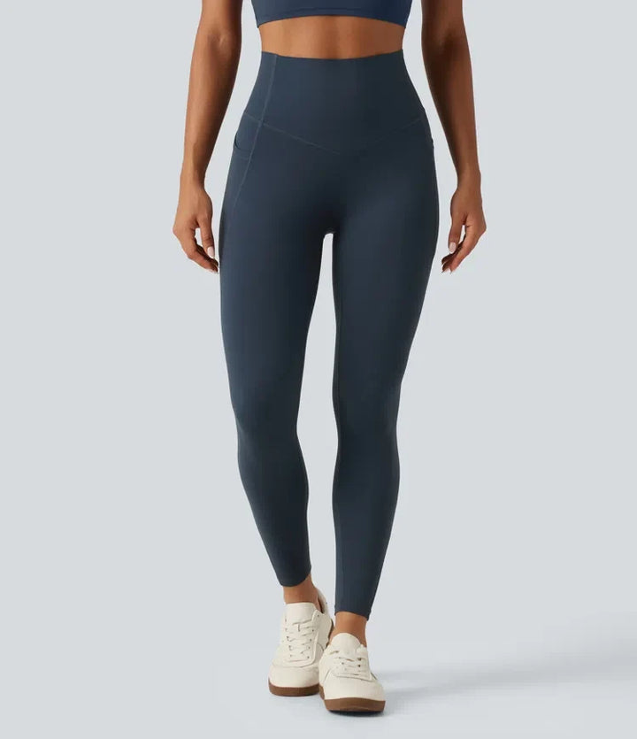 Milejka UltraSculpt Curvy z wysokim stanem modelujące brzuch modelujące legginsy do jogi z kieszeniami