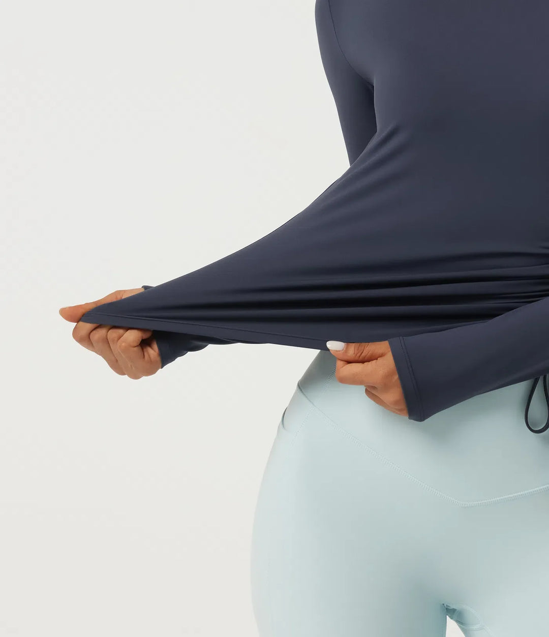 SoftlyZero Airy z okrągłym dekoltem i długim rękawem marszczony InstantCool joga top sportowy