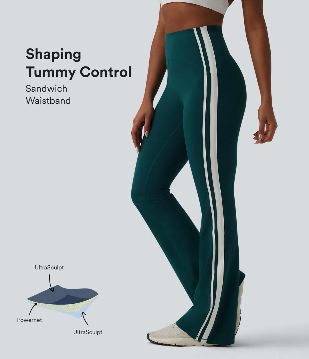 Halara UltraSculpt 7/8 legginsy do jogi z wysokim stanem, modelującym brzuch i z bocznym paskiem