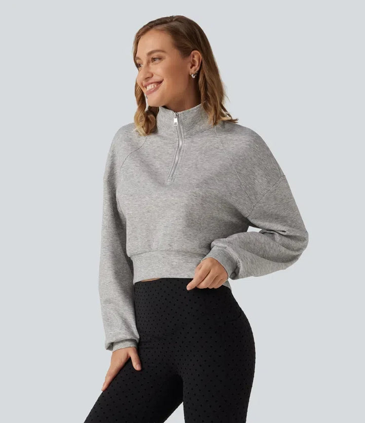 Ze stójką z zamkiem 1/2 raglanowy z długim rękawem na co dzień krótki fason bluza
