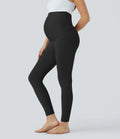 SoftlyZero legginsy ciążowe do jogi z bardzo wysokim stanem, długość 7/8