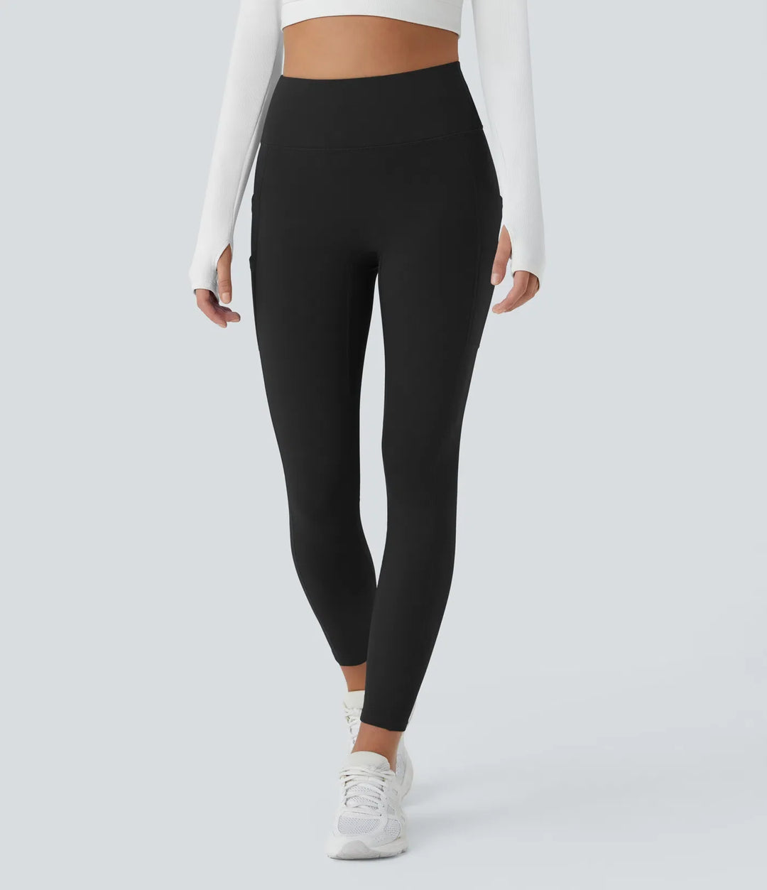 SoftlyZero pluszowy termiczny z wysokim stanem Double kieszenie 7/8 legginsy do jogi