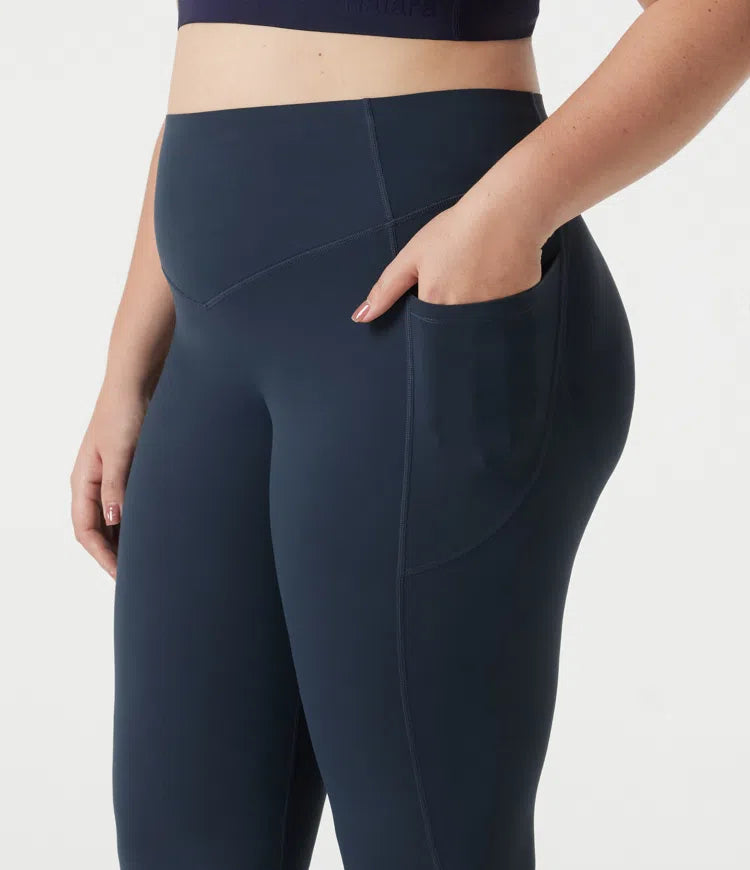 Halara UltraSculpt Plus Size legginsy do jogi z wysokim stanem, z marszczeniem z tyłu podnoszącym pośladki, modelujące brzuch, z rozszerzanymi nogawkami i kieszeniami