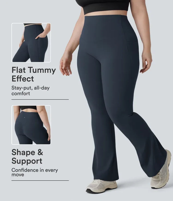 Milejka UltraSculpt z wysokim stanem modelujące brzuch kieszeń modelujące joga bootcut plus size legginsy