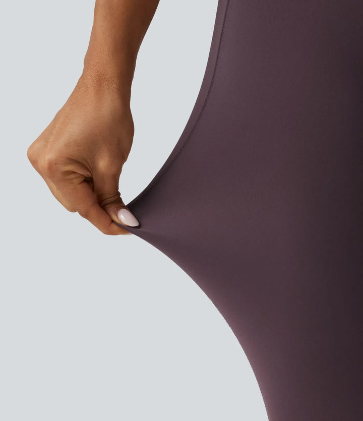 SoftlyZero z wysokim stanem krzyżowany kontrastowa koronka legginsy do jogi z kieszeniami