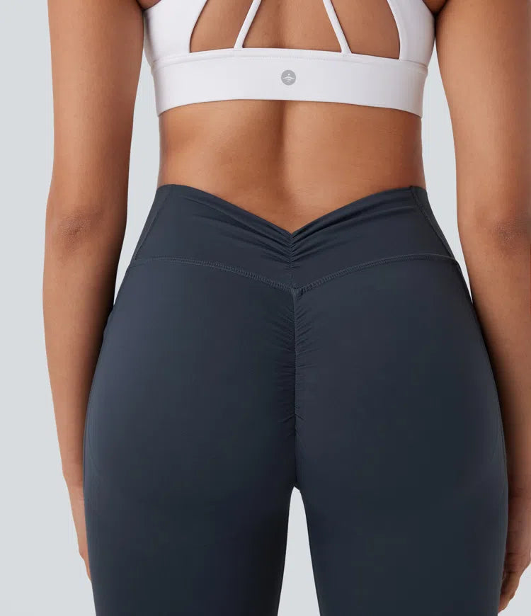 Halara UltraSculpt legginsy do jogi z wysokim stanem, z kontrolą brzucha, unoszącym efektem na pośladki, marszczone, z kieszeniami i modelującym krojem