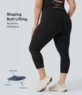 Legginsy treningowe capri Halara UltraSculpt SoCinched w rozmiarze plus, z wysokim stanem, z efektem scrunch modelującym pośladki i modelującym brzuch, z kieszeniami