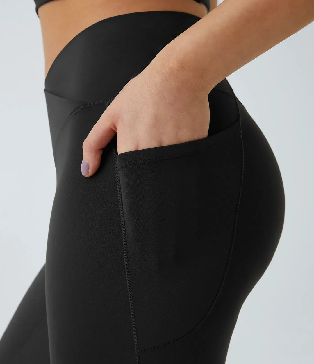 Patitoff 2.0 Pet włosy Resistant z wysokim stanem krzyżowany bok kieszeń legginsy do jogi