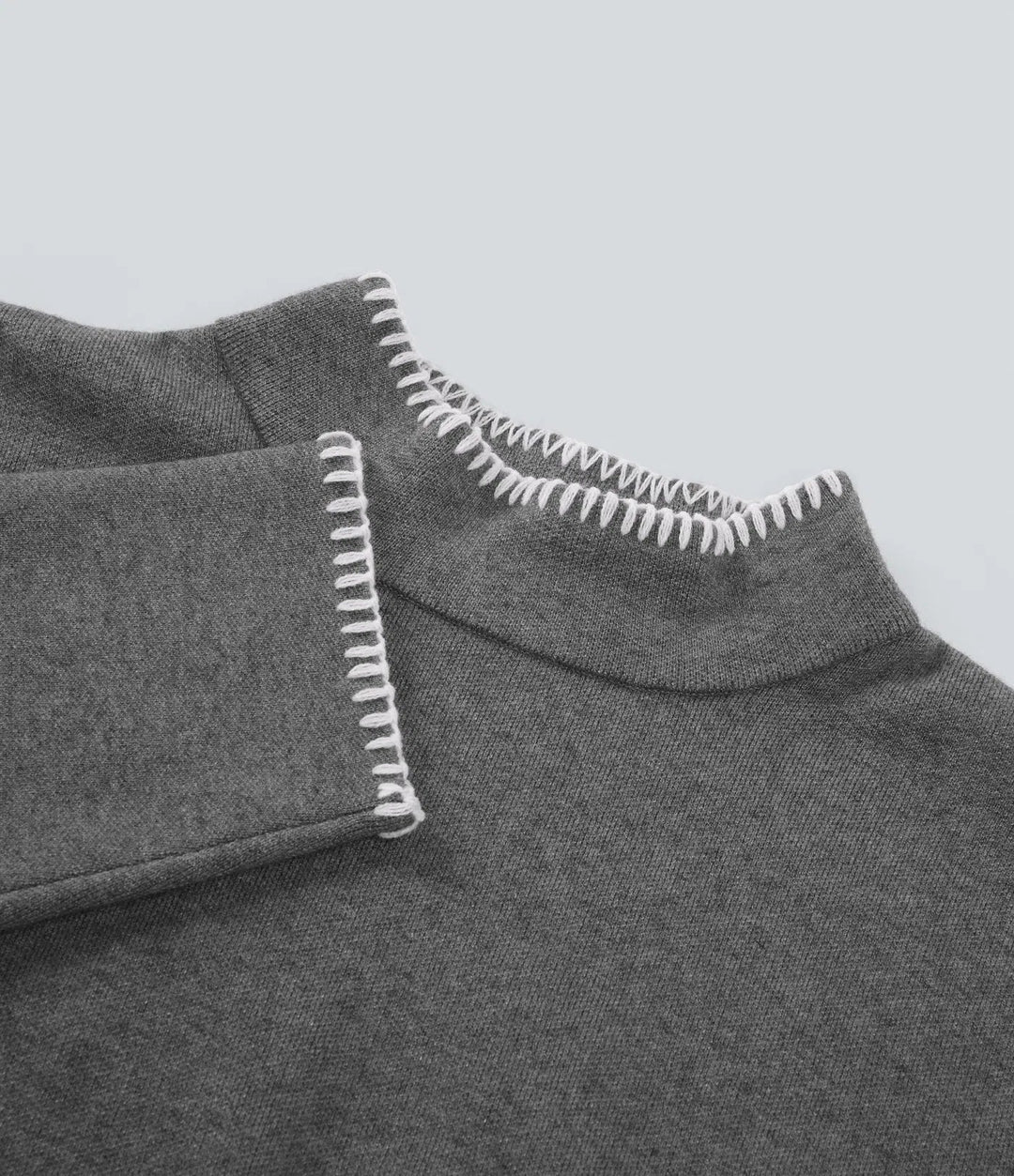 Ze stójką i długim rękawem Crochet sweter do pracy
