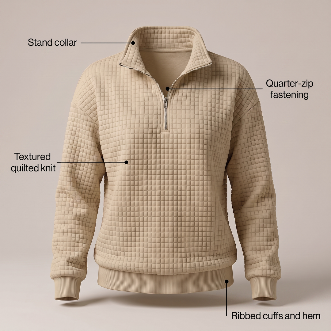 Sweter z suwakiem ROSALIE TEXTURED