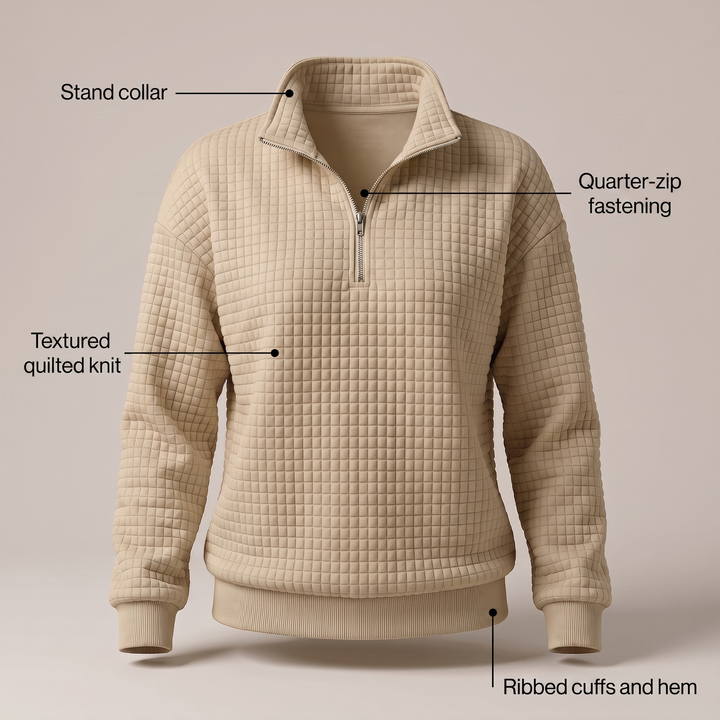 Sweter z suwakiem ROSALIE TEXTURED