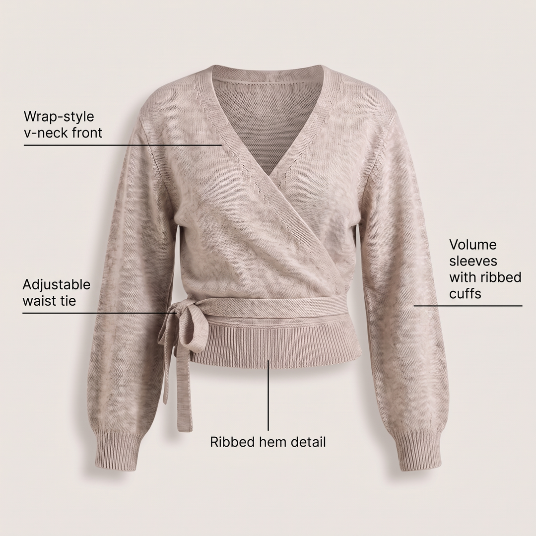 SWETER DZIANINOWY ROSALIND Z KOŁNIERZEM