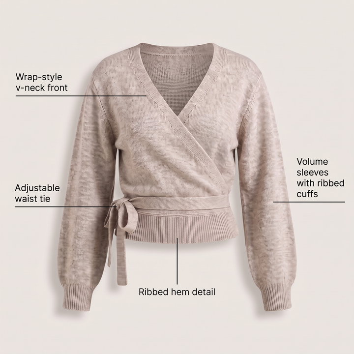 SWETER DZIANINOWY ROSALIND Z KOŁNIERZEM