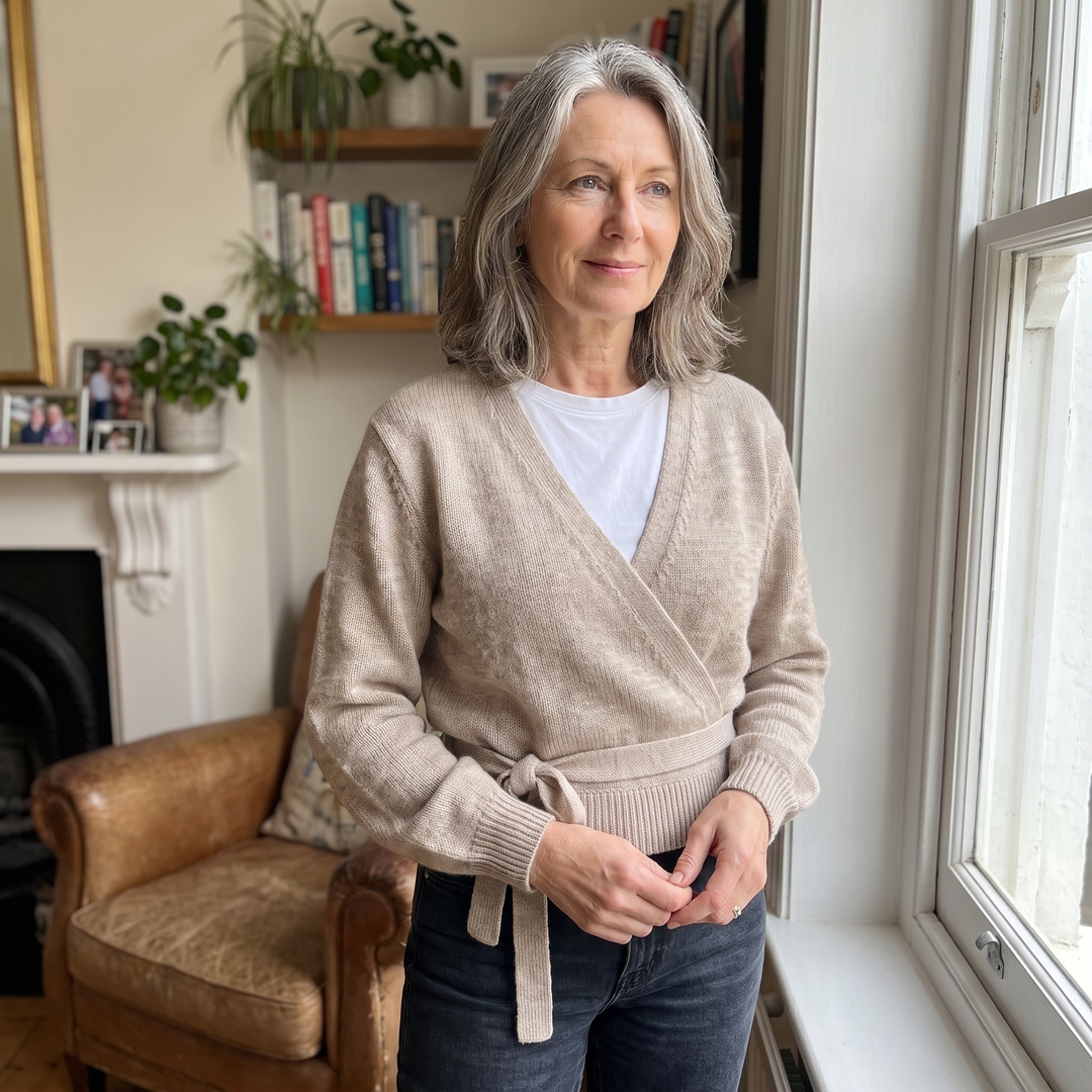 SWETER DZIANINOWY ROSALIND Z KOŁNIERZEM