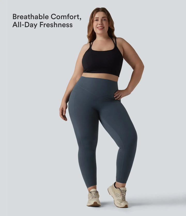 Milejka UltraSculpt z wysokim stanem marszczony unoszące pośladki modelujące brzuch kieszeń modelujące treningu plus size legginsy