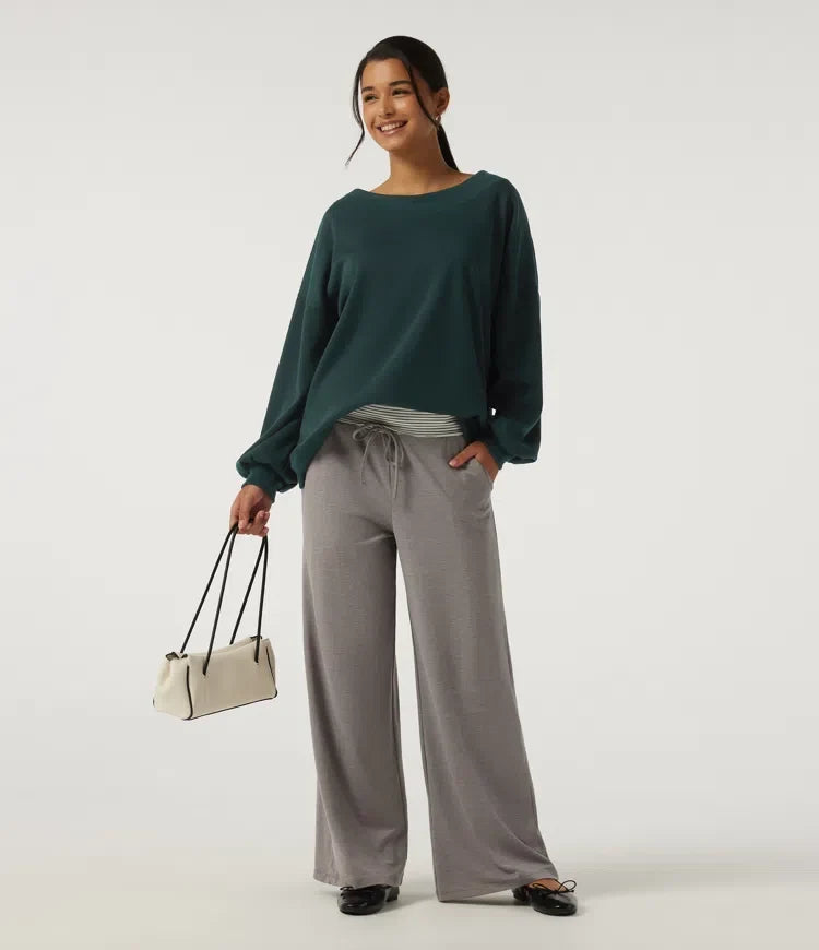 Z okrągłym dekoltem i długim rękawem polarowy bluza na co dzień