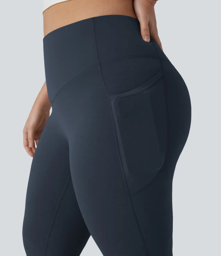 Milejka UltraSculpt z wysokim stanem modelujące brzuch kieszeń modelujące joga bootcut plus size legginsy