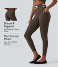 Halara UltraSculpt legginsy do jogi w panterkę, z wysokim stanem, modelującym efektem na brzuch i kieszeniami