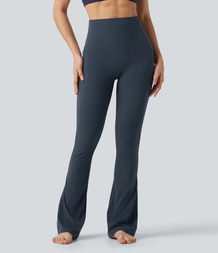 Halara UltraSculpt legginsy do jogi bootcut z wysokim stanem, z efektem modelującym brzuch i z kieszeniami